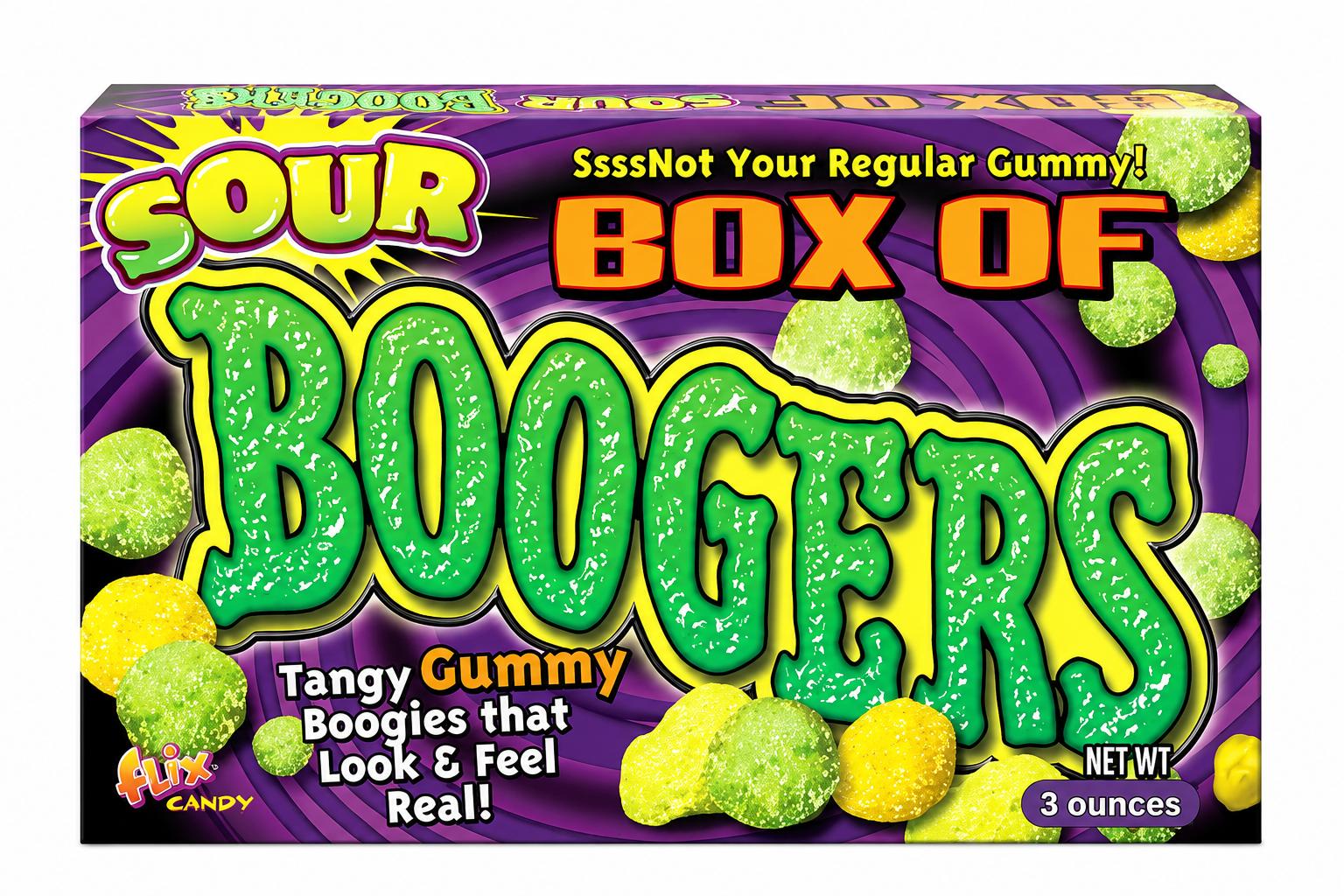 Flix Candy Sour Box of Boogers, 3 oz, 12 Pack
