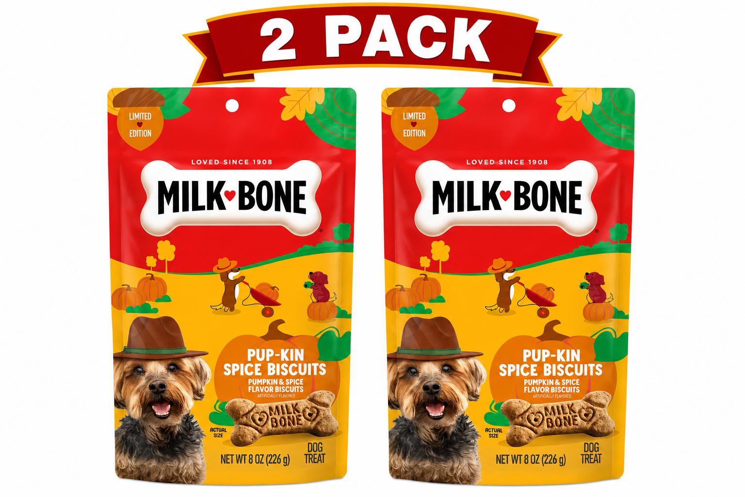 Milk-Bone Pup-kin Spice Dog Biscuits, 8 oz, 2 Pack