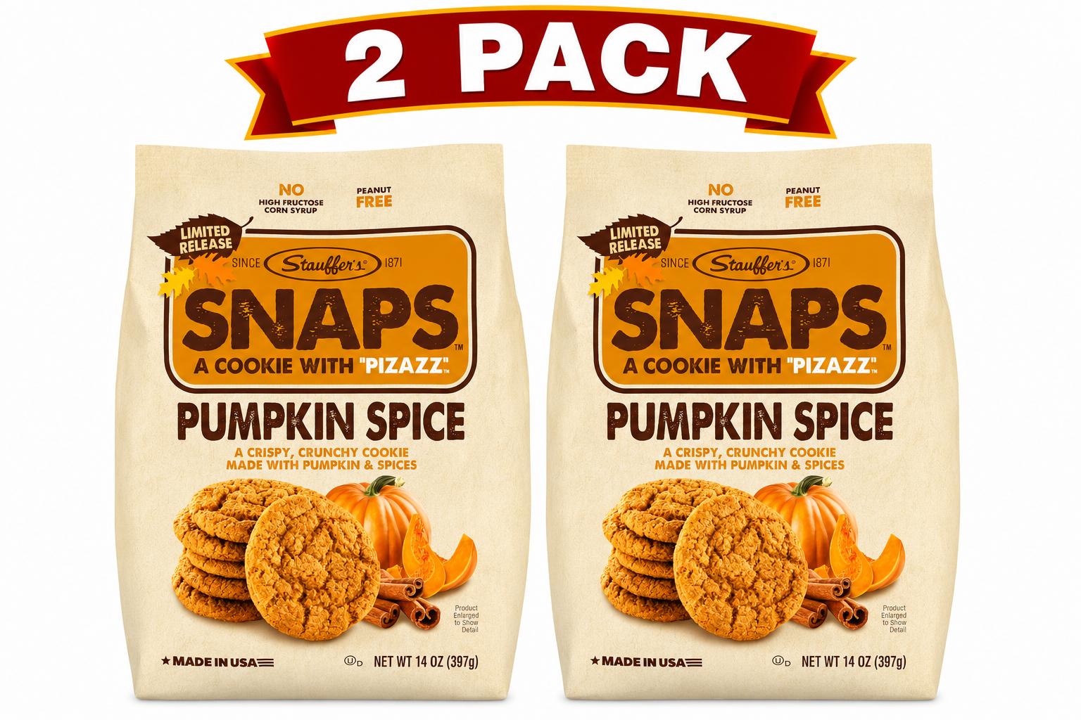 Stauffer’s Pumpkin Spice SNAPS Cookies, 14 oz, 2 Pack - STAUFFERS