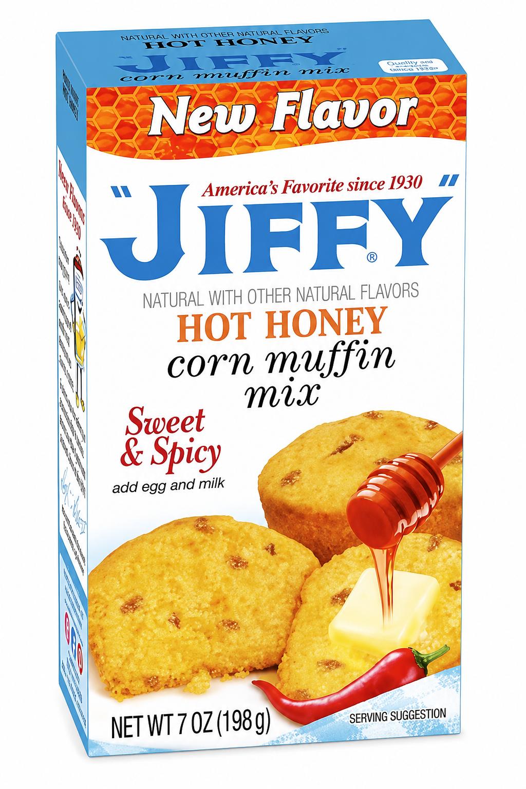 JIFFY HOT HONEY CORN MUFFIN MIX, 7OZ