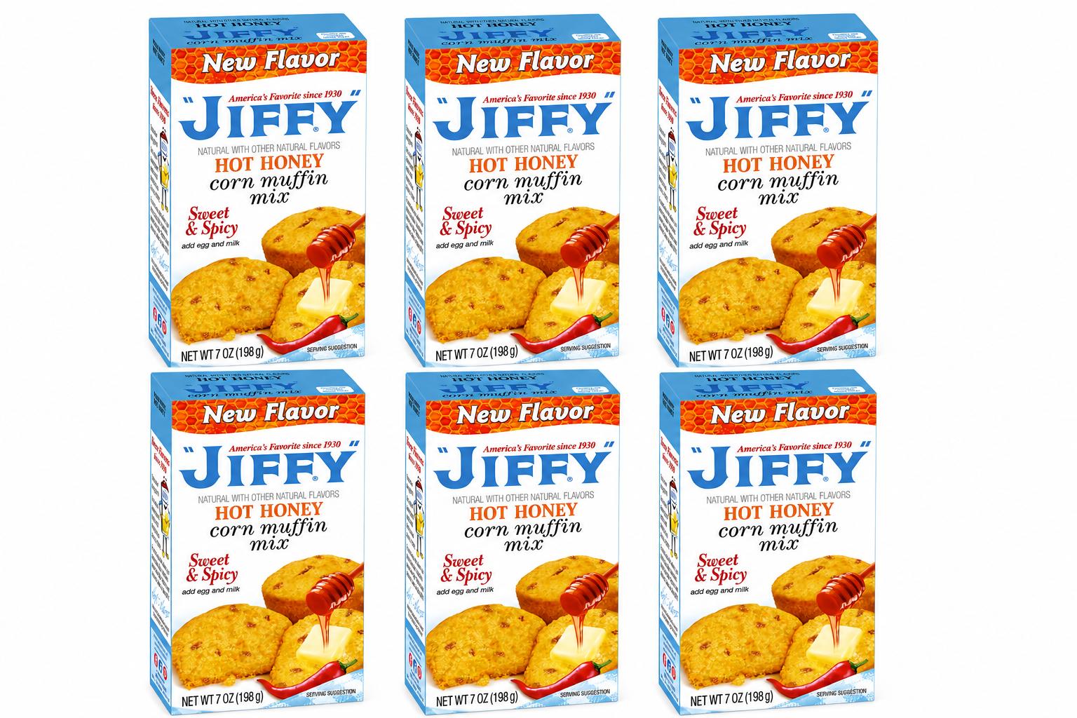 JIFFY HOT HONEY CORN MUFFIN MIX, 7OZ (3 Pack)