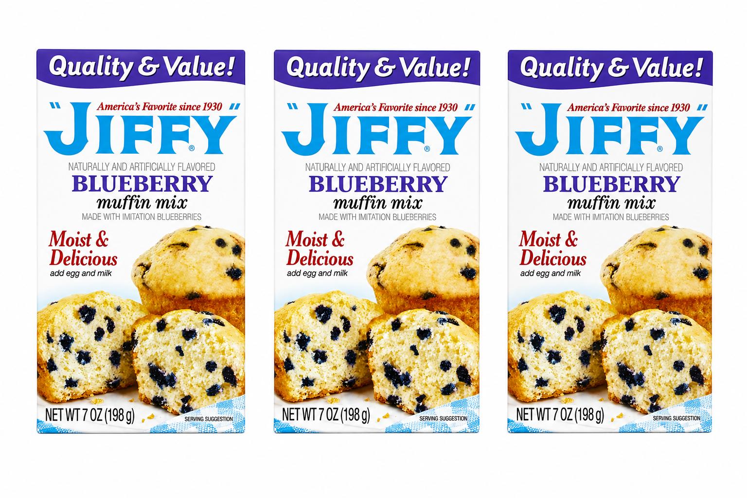 Jiffy Blueberry Muffin Mix 7 oz (Pack of 3)