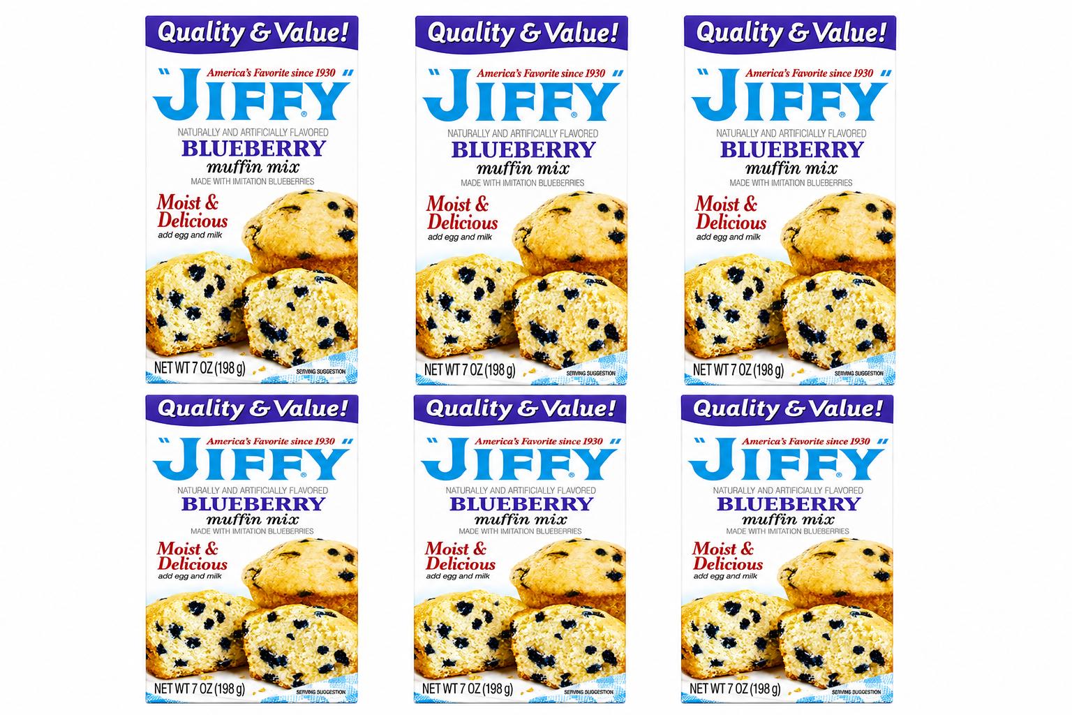 "JIFFY" Blueberry Muffin Mix, 7 oz Box (6 PACK)