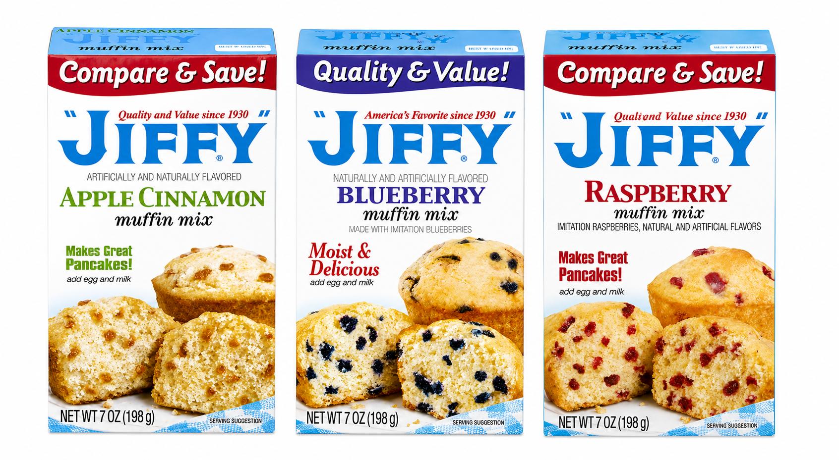 JIFFY 3 Flavor Variety Pack Muffin Mix 7OZ