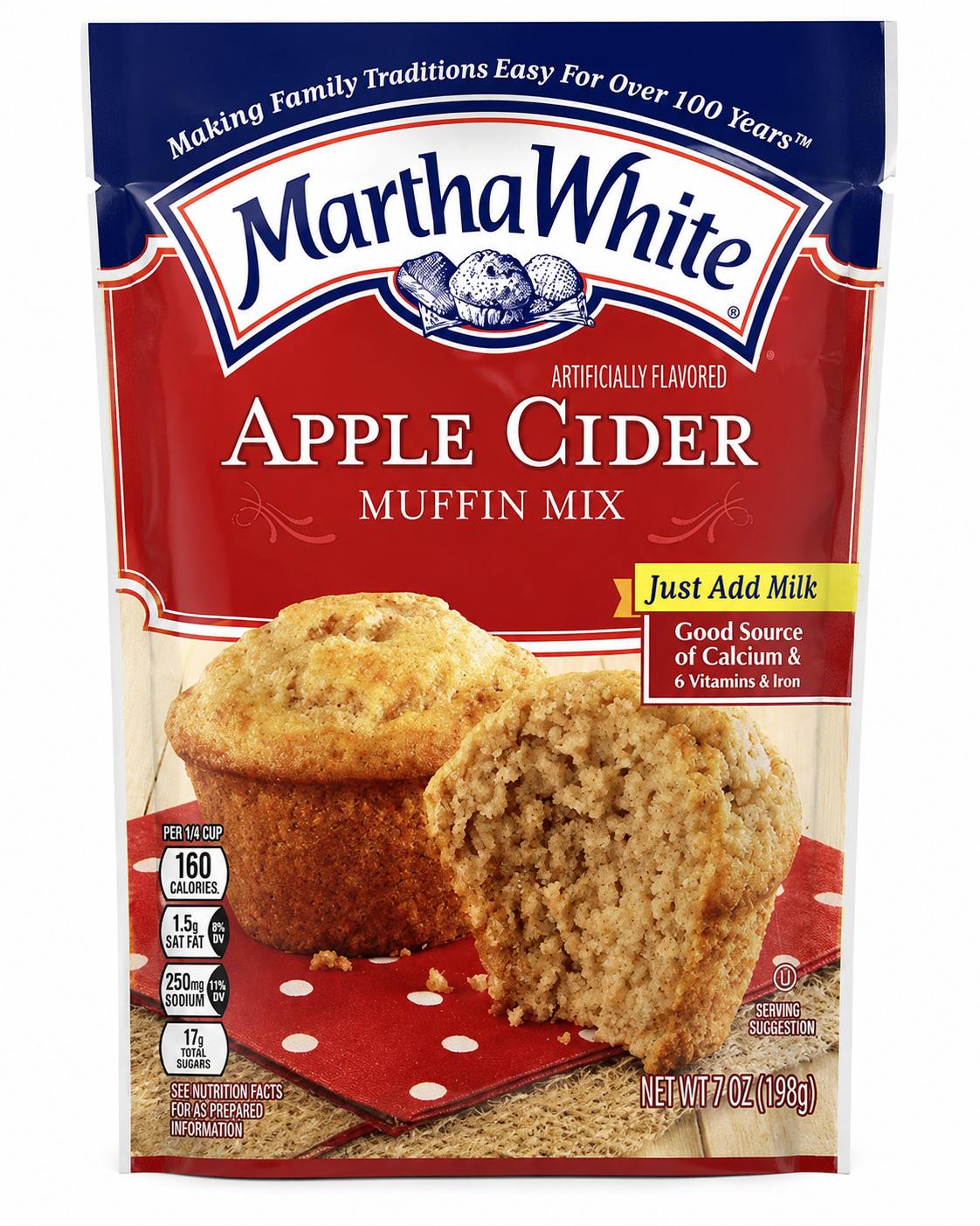 MARTHA WHITE Apple Cider MUFFIN MIX, 7OZ