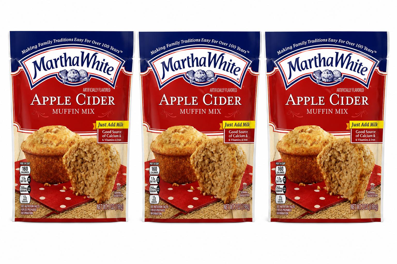 MARTHA WHITE Apple Cider MUFFIN MIX, 7OZ (3 PACK)