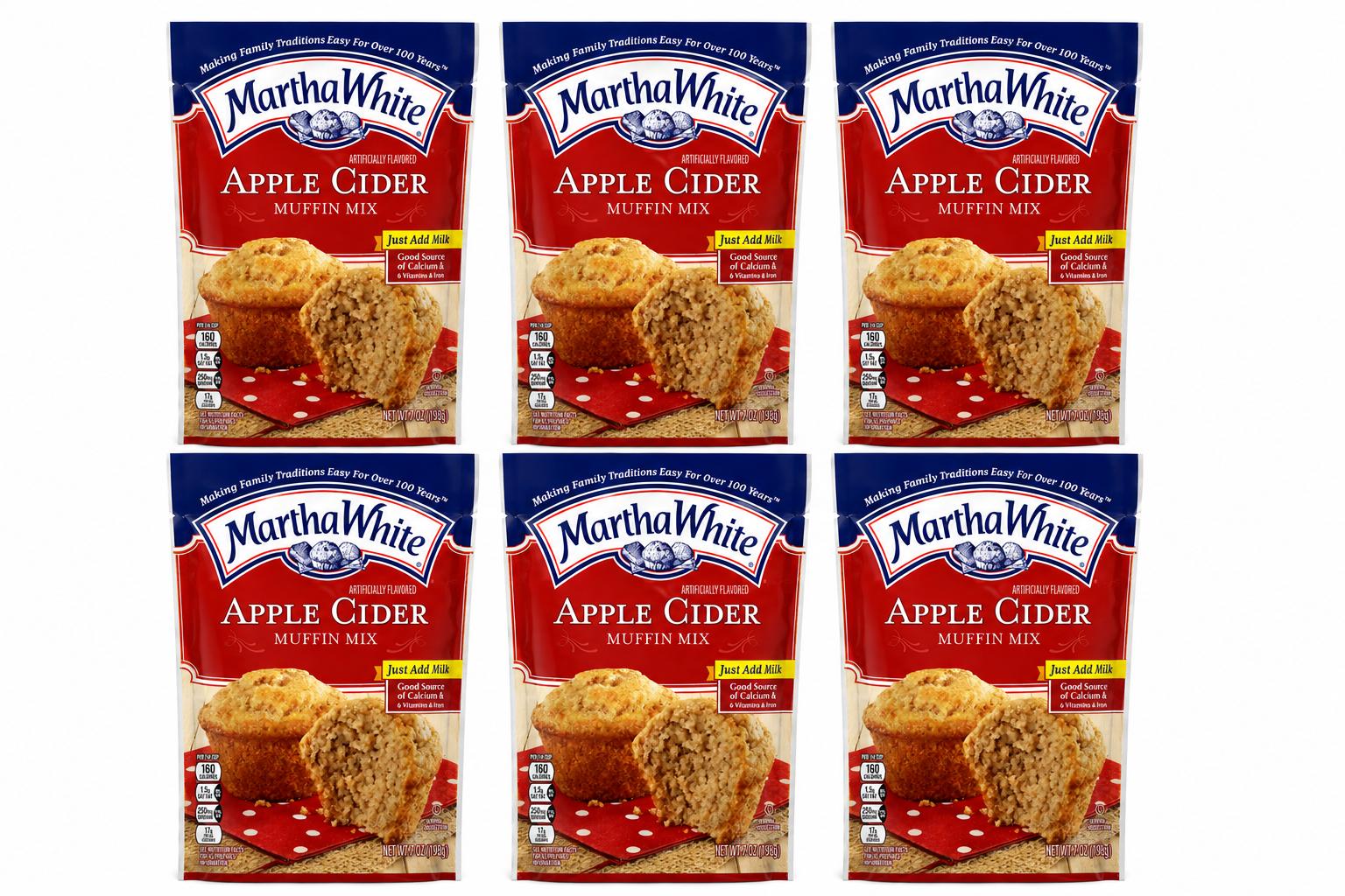 MARTHA WHITE Apple Cider MUFFIN MIX, 7OZ (6 PACK)