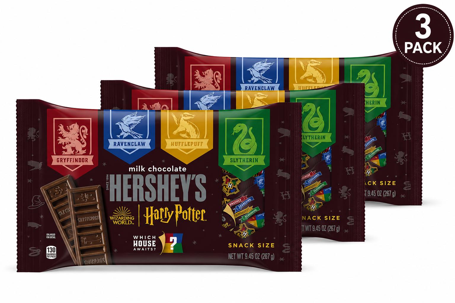 HERSHEY'S Harry Potter Milk Chocolate Snack Size Candy, 9.45 oz, 3 Pack