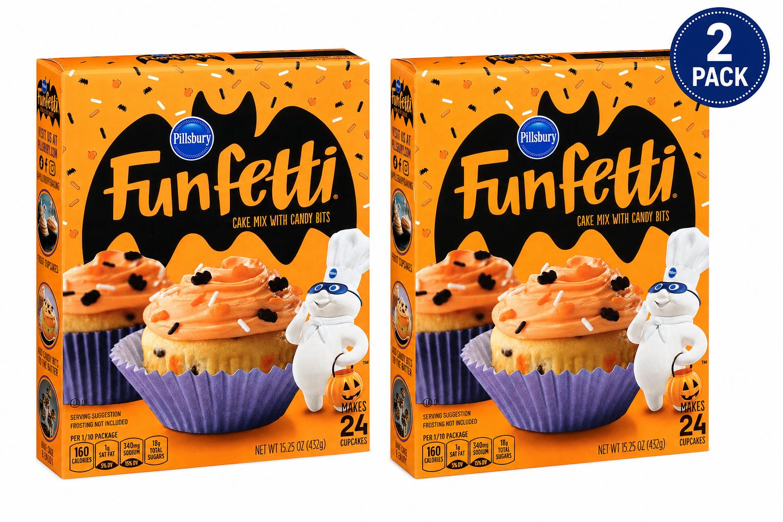 Pillsbury Halloween Funfetti Cake Mix, 2 Pack