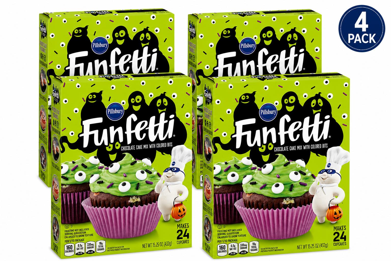 Pillsbury Funfetti Slime Cake Mix, 4 Pack