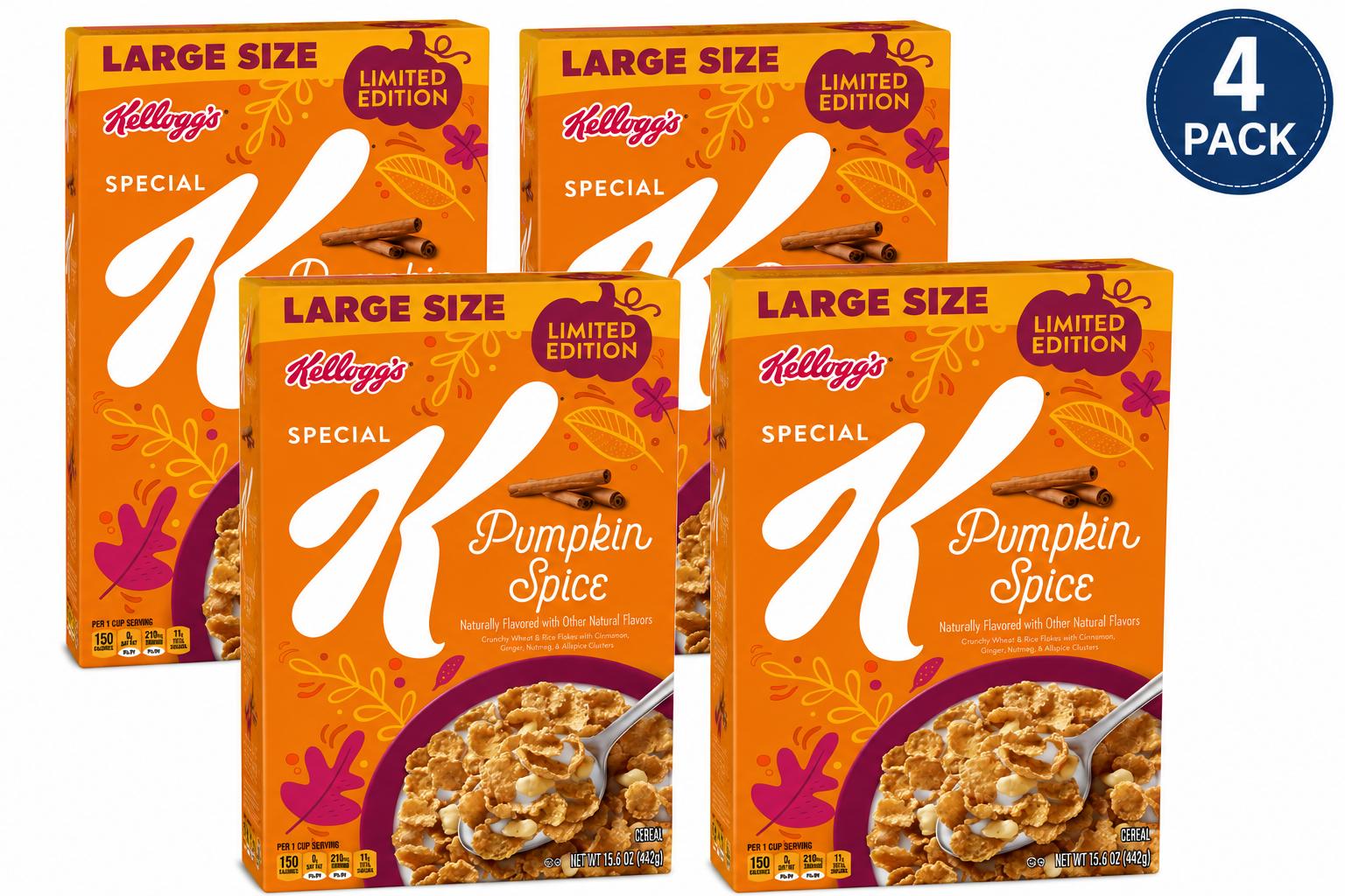 Kellogg’s Special K Pumpkin Spice Cereal, 15.6 oz, 4 Pack