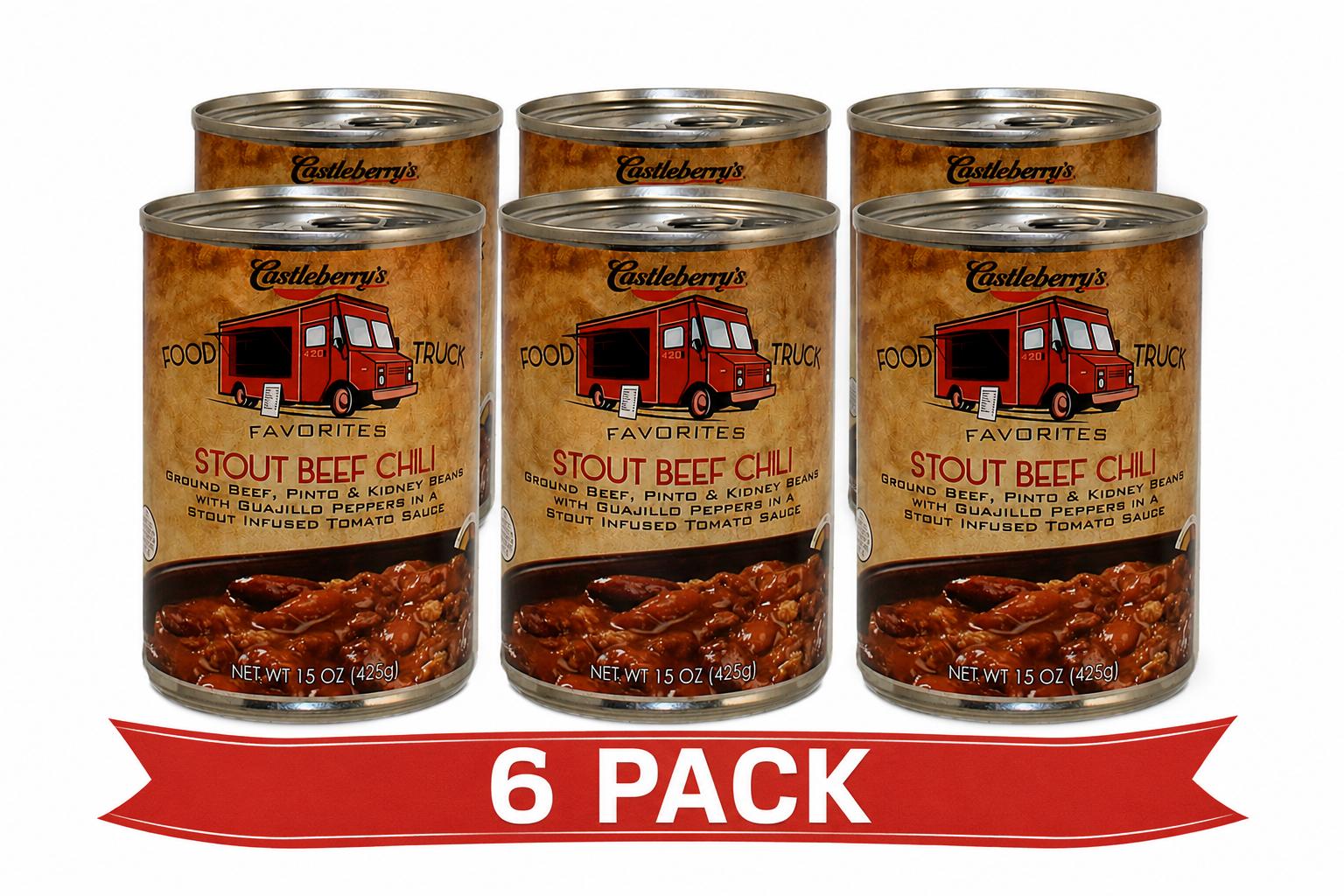 (6 Pack) Castleberry's Food Truck Favorites Stout Beef Chili - Castleberry's Food Truck