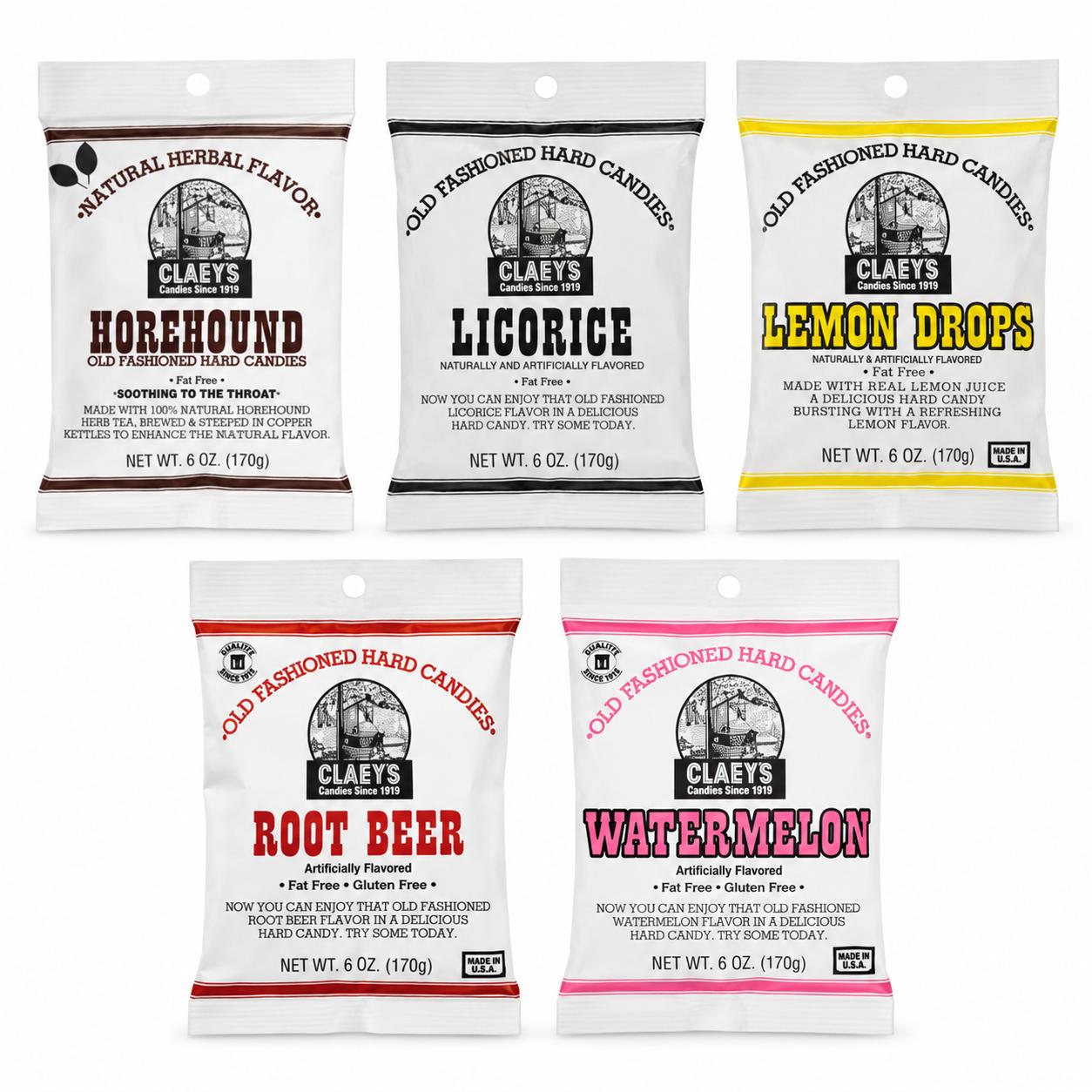 Claeys Hard Candy Variety, 5 Pack