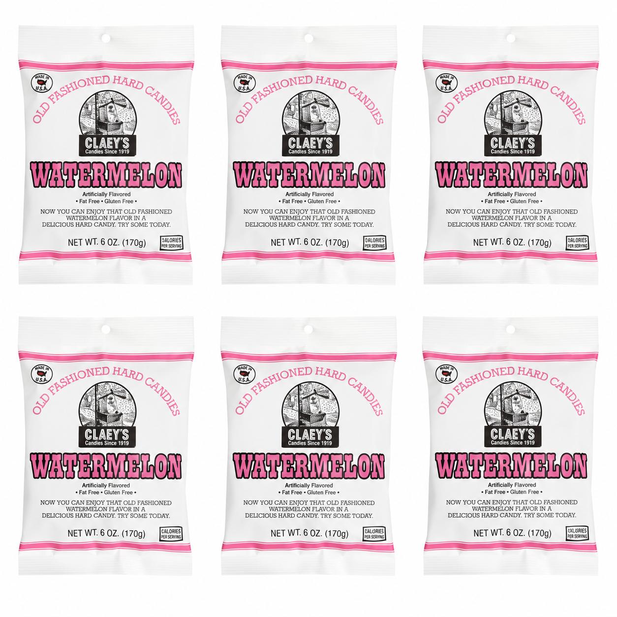 Claeys Watermelon Drops Hard Candy, 6 oz, 6 Pack