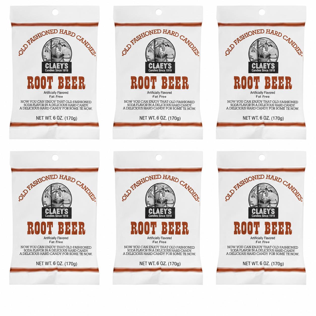 Claeys Root Beer Hard Candy, 6 oz, 6 Pack