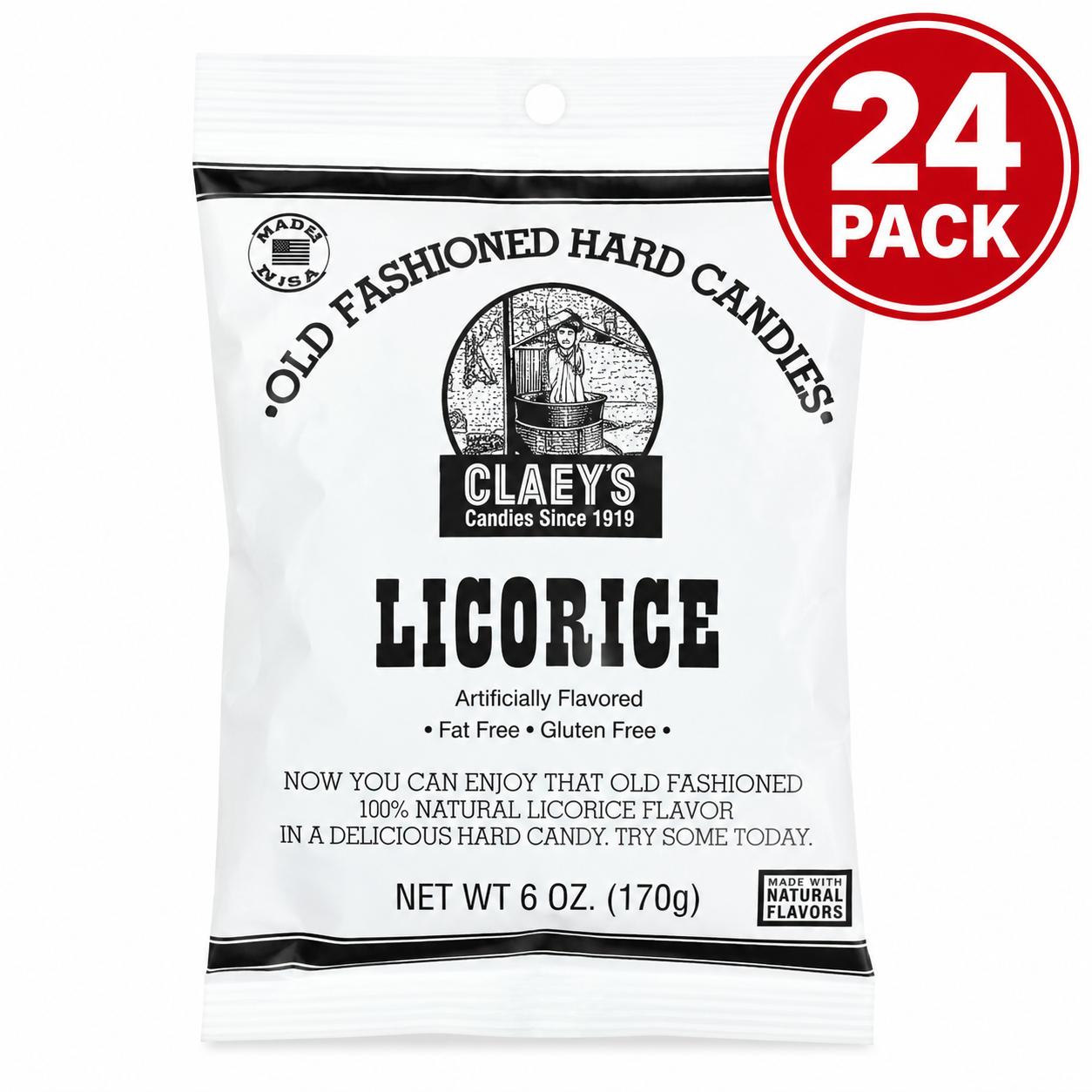 Claeys Sanded Licorice Drops, 6 oz, 24 Pack