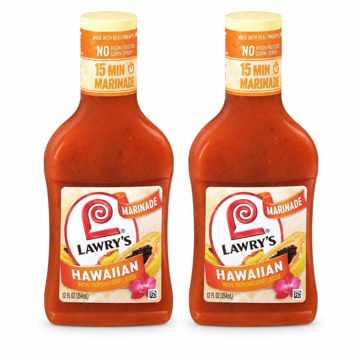 Lawry's Hawaiian Tropical Fruit Marinade, 12 oz, 2 Pack