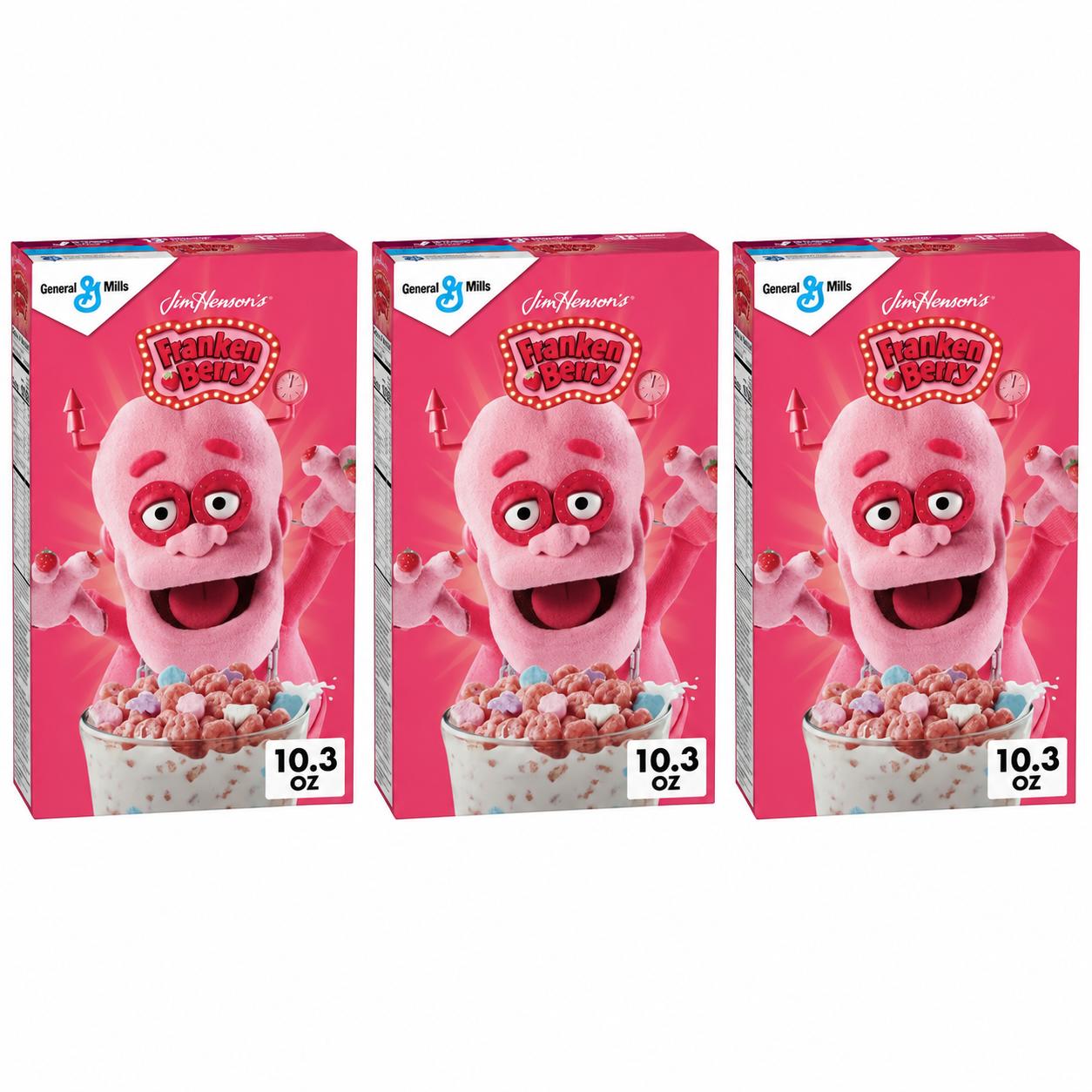 Franken Berry Strawberry Cereal, 10.3 oz, 3 Pack
