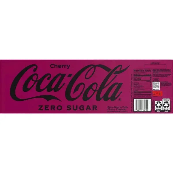Coca-Cola Zero Sugar Cherry - 12 Pack of 12 fl oz Cans - Coca-Cola