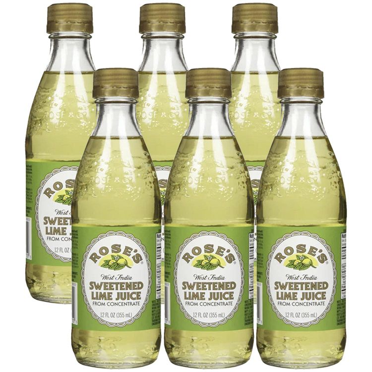 Rose's Sweetened Lime Juice From Concentrate Plastic Bottle, 12 Fl Oz, 6 Pack