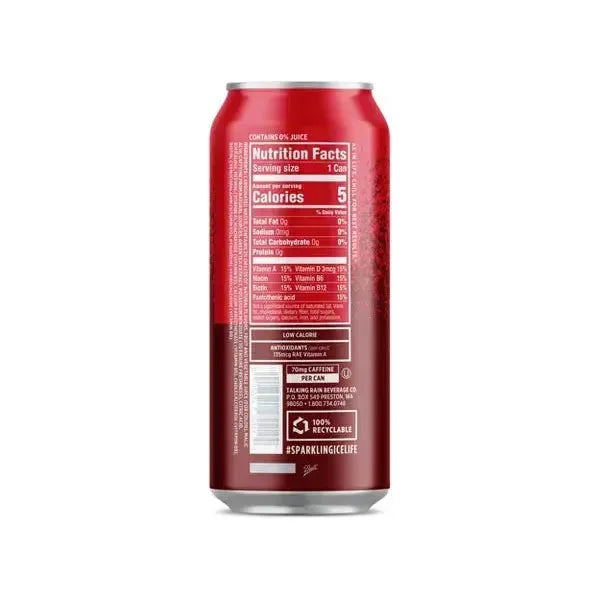 Cherry Vanilla Sparkling Caffeine Water - 12-Pack of 16 fl oz Cans - Sparkling Ice