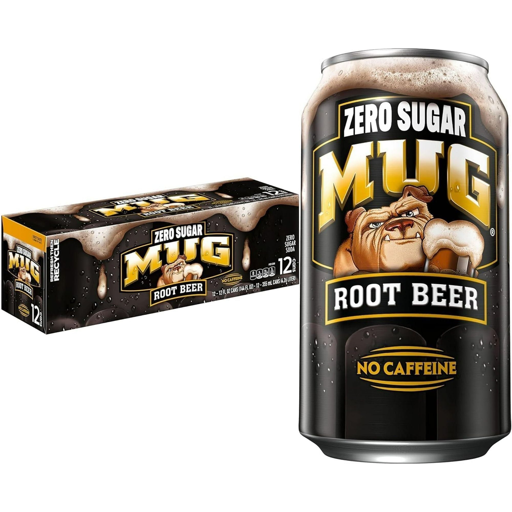 Caffeine-Free Zero Mug Root Beer Soda, 12 oz Cans - 12 Pack - Mountain Dew