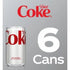 Diet Coke Zero Sugar Mini Cans, 6-Pack - 7.5 fl oz Refreshing Soft Drink - Diet Coke