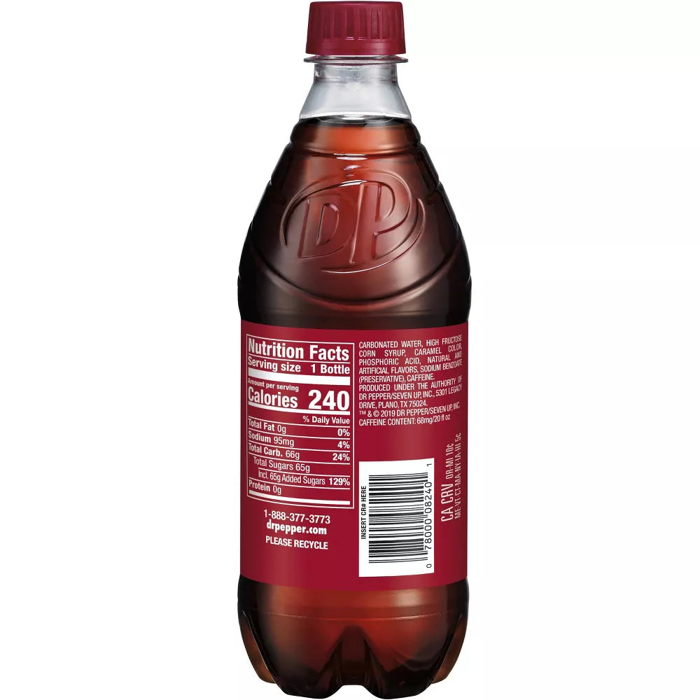 Dr Pepper Soda 20oz Bottles (Pack of 12) - Dr. Pepper