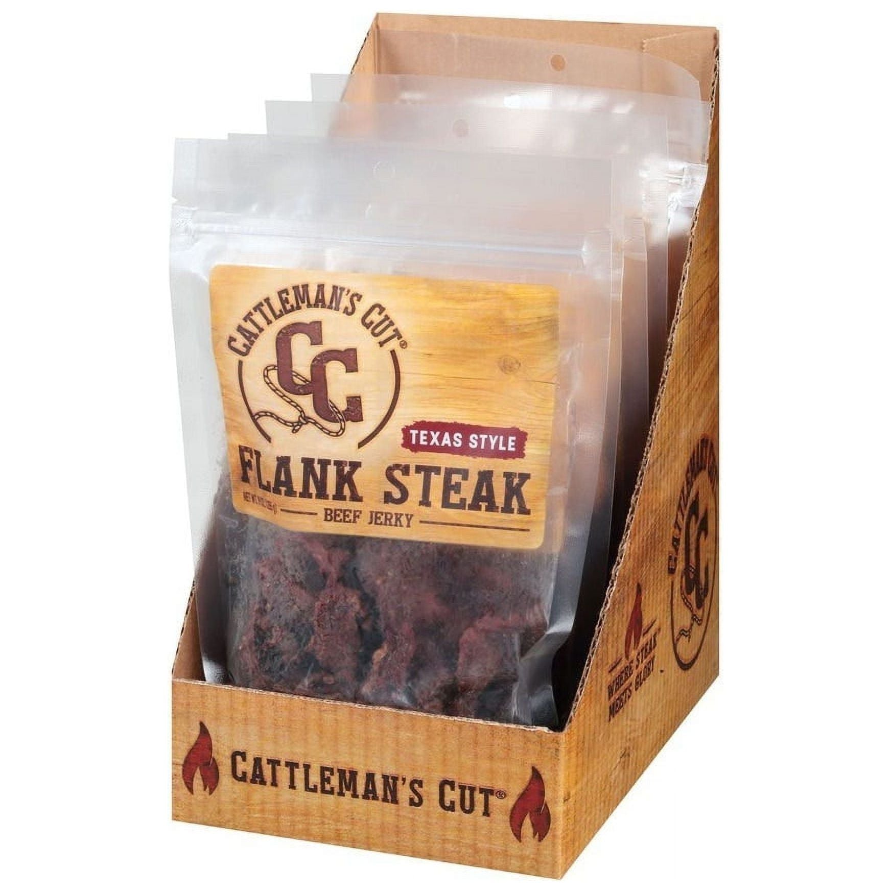 Cattlemans Texas Flank Steak Jerky, 9oz, 6 Pack - Cattleman's Cut