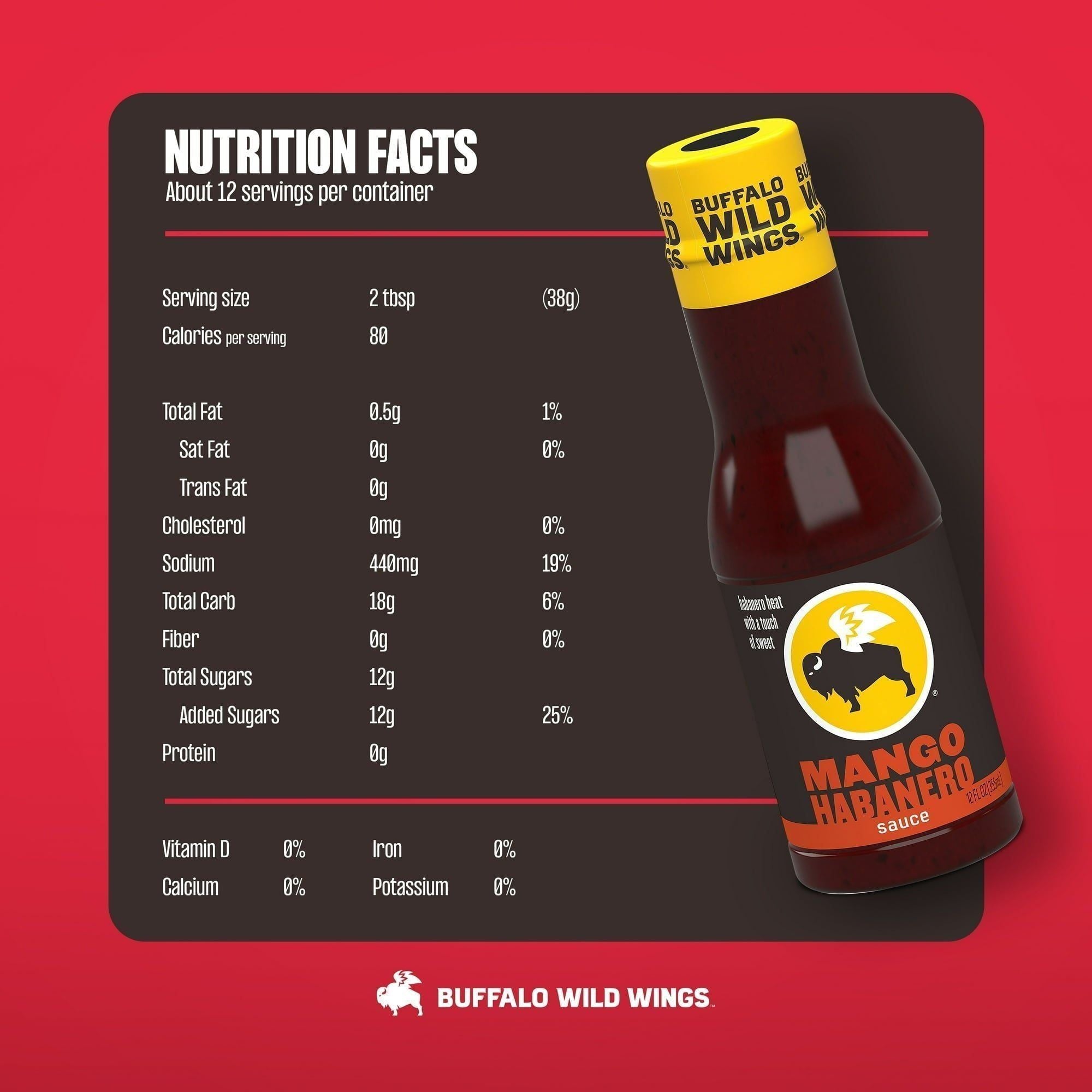 Buffalo Wild Wings Mango Habanero Sauce, 12 fl. oz. - Buffalo Wild Wings