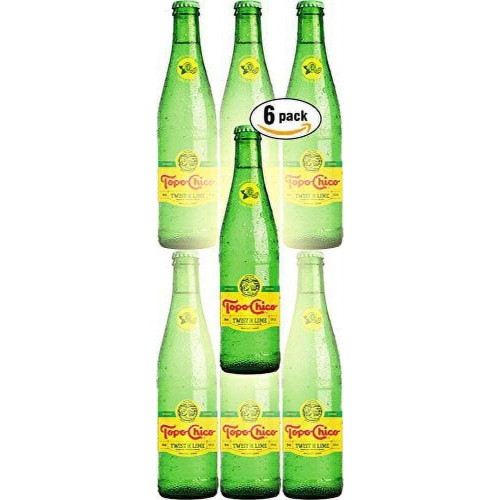 Topo Chico Lime Infused Sparkling Water, 12oz Glass Bottles - 6 Pack - Topo Chico
