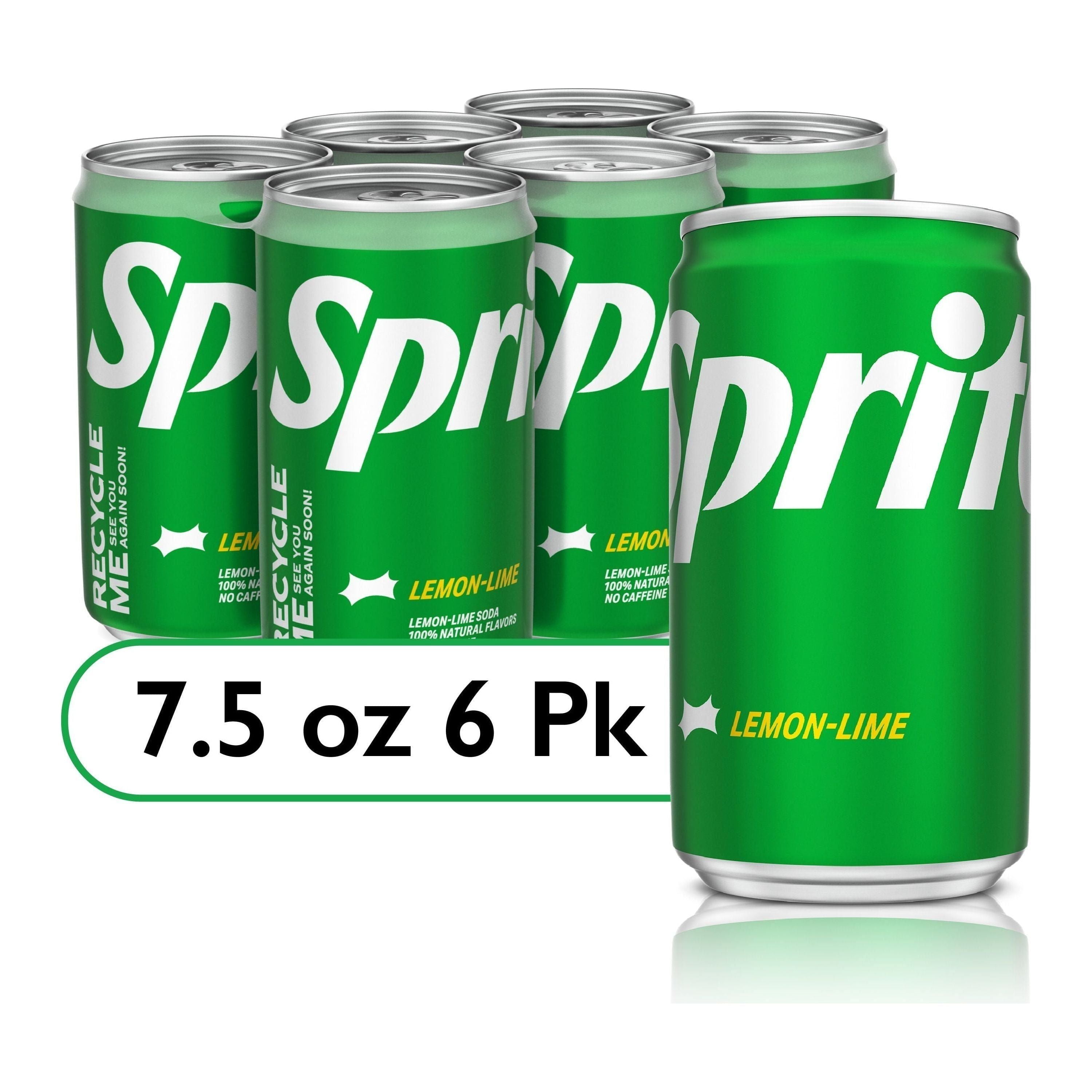 Sprite Mini Lemon Lime Soft Drink, 7.5 oz Cans, 6 Pack - Sprite