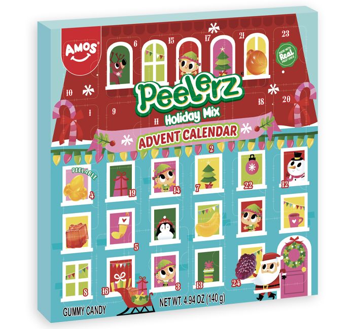 AMOS Peelerz Holiday Mix Gummy Candy Advent Calendar, 4.94 oz - AMOS