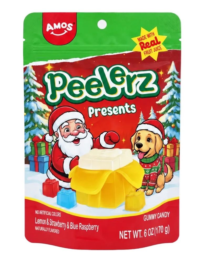 AMOS Peelerz Gummy Presents Peelable Gummy Candy, 6 oz - AMOS