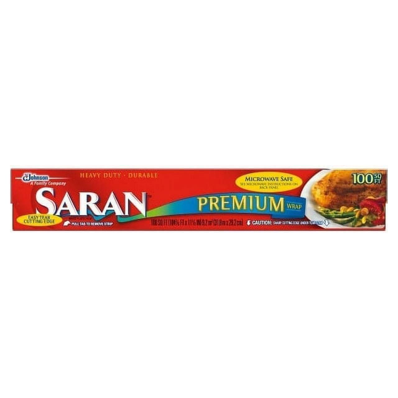 Saran Premium Plastic Wrap, 100 sq ft (2 pack) (Bundle) - Saran