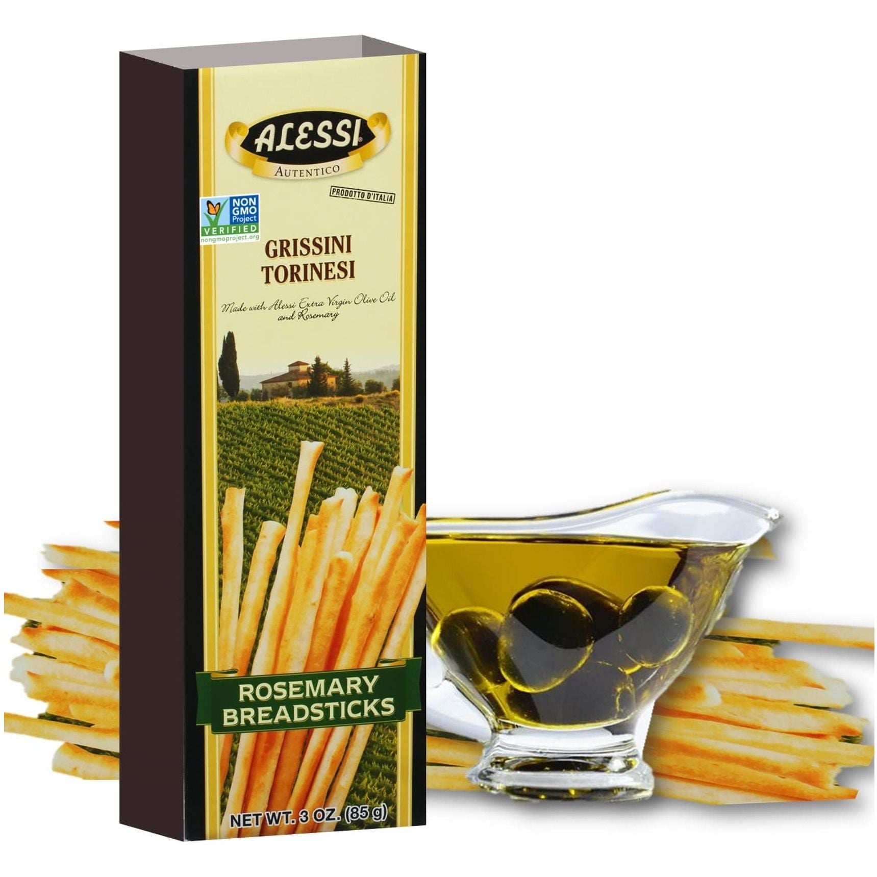 Alessi Rosemary Breadsticks, 3oz, Pack of 12 - Alessi