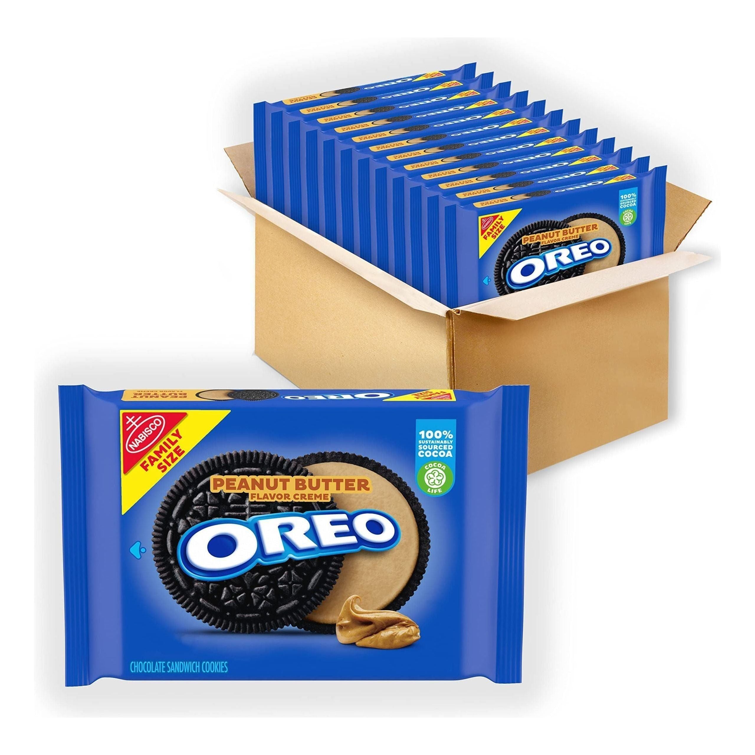 Chocolate Peanut Butter Oreo Sandwich Cookies, Family Size, 12 - 17 Oz Packs - Oreo