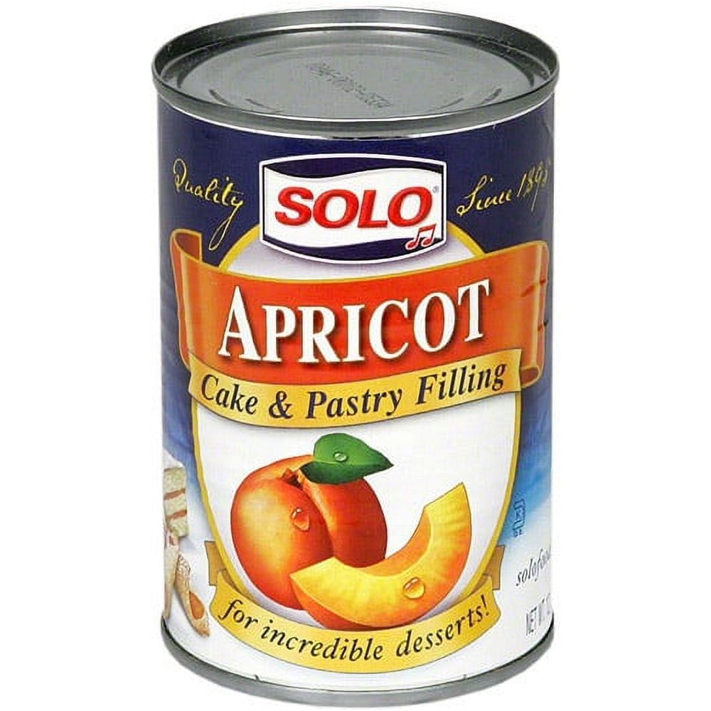 Solo Apricot Filling, 12 oz (Pack of 6) Bundle - Solo