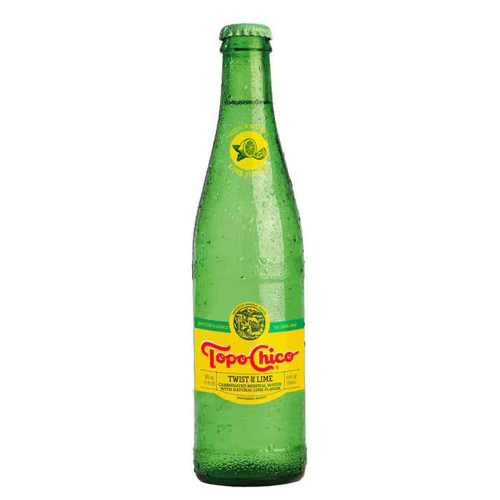 Topo Chico Lime Infused Sparkling Water, 12oz Glass Bottles - 6 Pack - Topo Chico