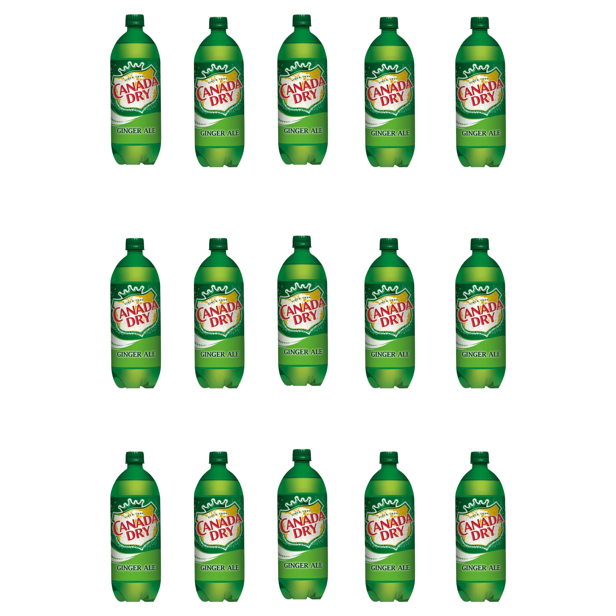 Canada Dry 15-Pack Variety of 1 Liter Drink Mixers - Tonic, Diet Tonic, Club Soda & Ginger Ale - Canada Dry