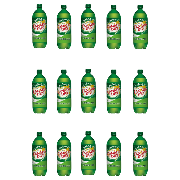 Canada Dry 15-Pack Variety of 1 Liter Drink Mixers - Tonic, Diet Tonic, Club Soda & Ginger Ale - Canada Dry