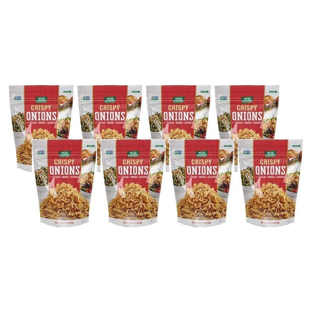 Crispy Onion Delight: Gourmet Snack and Salad Topping, 24 oz (Pack of 8) - Fresh Gormet