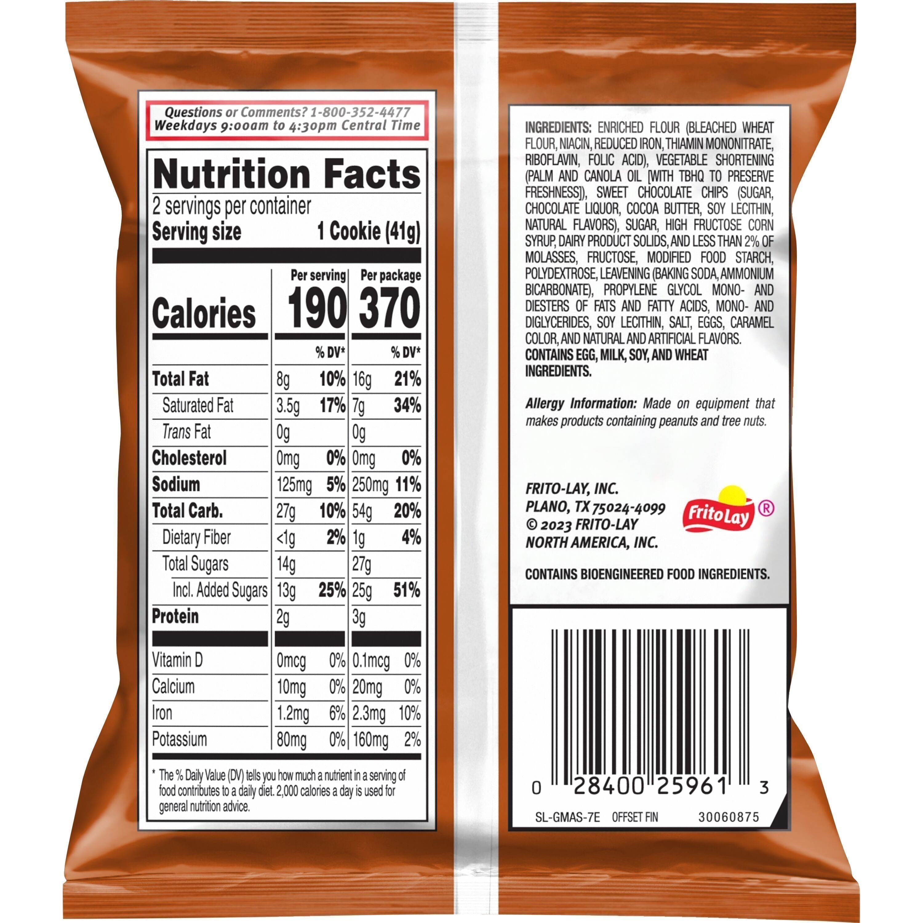 Grandma's Classic Chocolate Chip Cookies, 2.875 oz Single Serve Pack - Grandma's