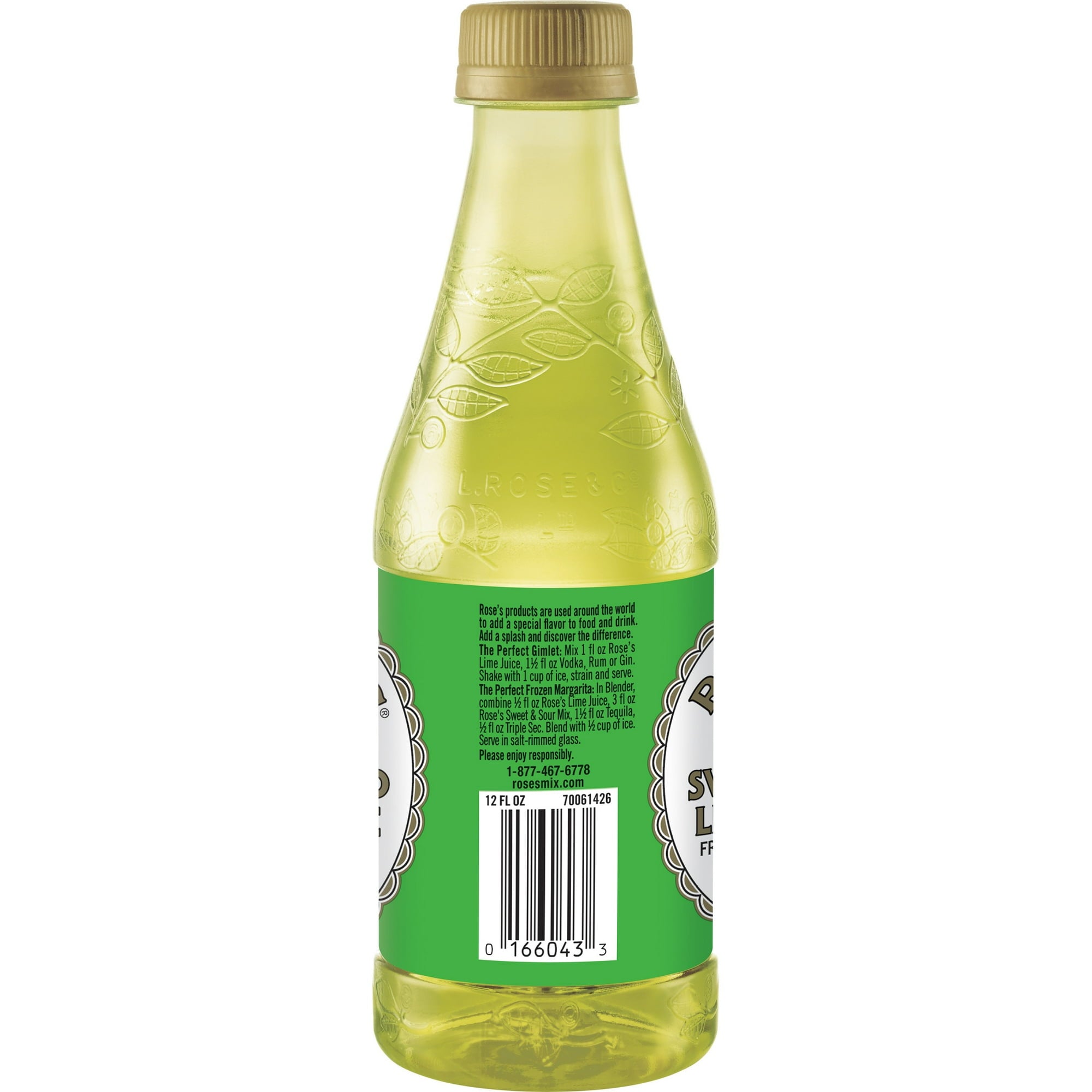 Rose's Sweetened Lime Juice From Concentrate Plastic Bottle, 12 Fl Oz, 6 Pack