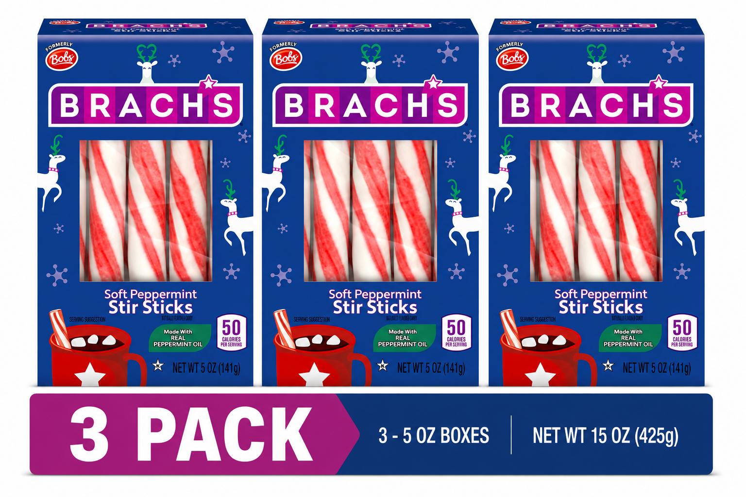 Brach’s Holiday Soft Peppermint Stir Sticks, 5 oz (3 Pack) - Brach's