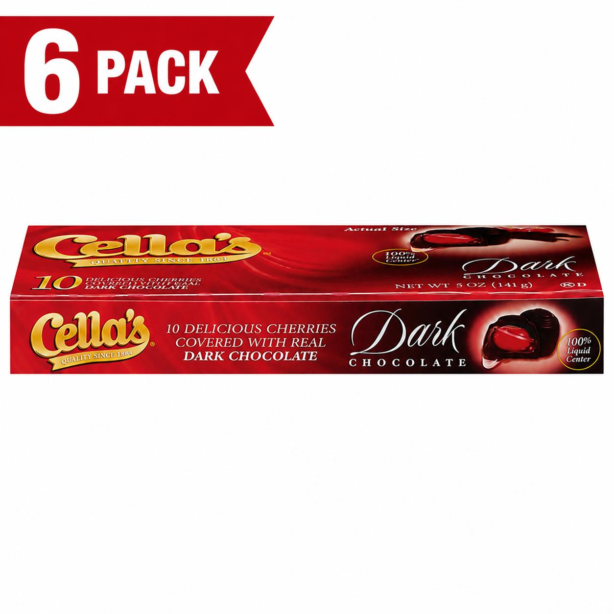 Cella’s Dark Chocolate Covered Cherries, 5 oz Boxes (6-Pack) - Cella