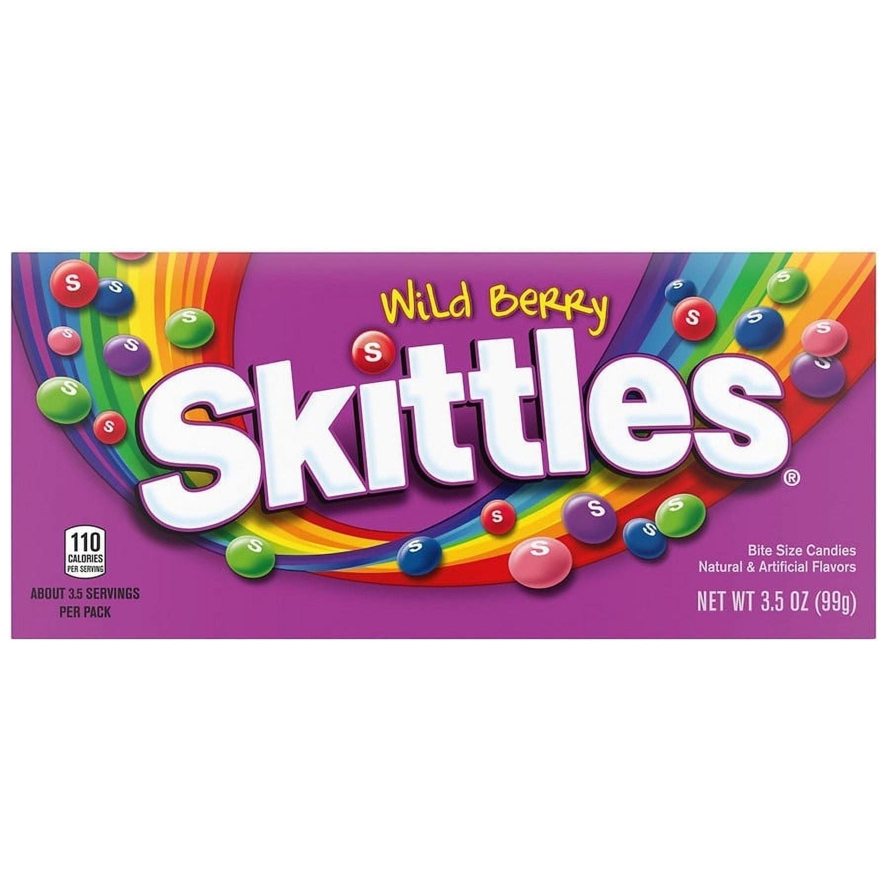 Skittles Wild Berry Theater Size Box 3.5 oz Pack of 2 - Skittles