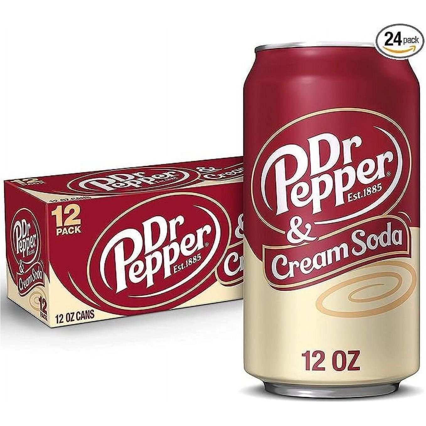 Dr Pepper Cream Soda Zero Sugar, 12 oz Cans - 24 Count - Dr. Pepper