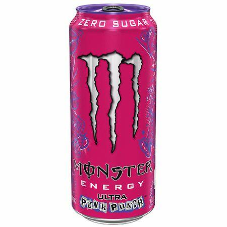 (4 PACK) Monster Energy Sugar Free Energy Drink Ultra Punk Punch - 16.0 fl oz