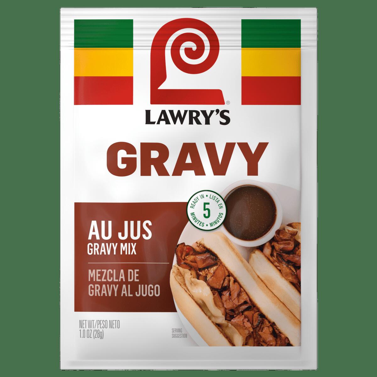 Lawry's Au Jus Gravy Mix, Beef Flavor Instant Gravy Mix for Roasts and Sauces, 1 oz, 12 Pack - Lawry's